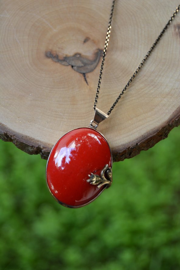 STONEAGE JEWELLERY El Yapımı Çini Bayan Kolye - Resim 2