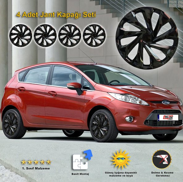 Renault Fluence Jant Kapağı (ABS Plastik) - (Siyah - 14") - 6