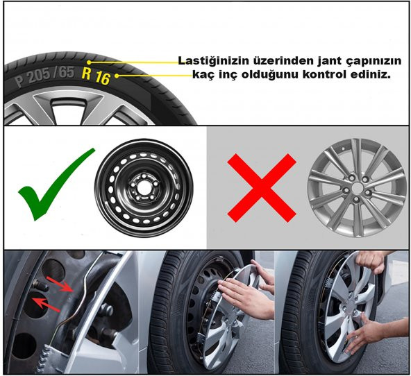 Renault Fluence Jant Kapağı (ABS Plastik) - (Siyah - 14") - 7