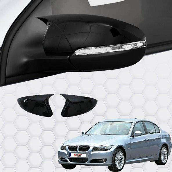 Bmw 3 Serisi (2005-2009) - Yarasa Ayna Kapağı - (2 Parça ABS Plastik) - (E92 E93-Coupe-Piano Black)