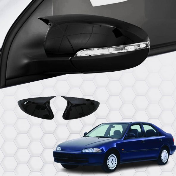 Honda Civic (1995-2001) - Ayna Kapağı (Yarasa) Piano Siyah Abs (Sd)