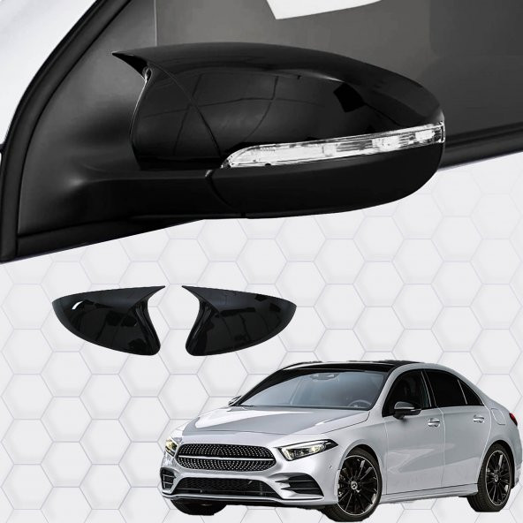 Mercedes A Class W177 (2018+) - Ayna Kapağı (Yarasa) Piano Siyah Abs (Hb 5D-Sd)
