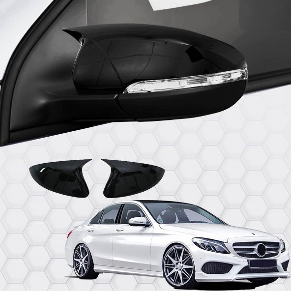 Mercedes C Class W205 (2014+) - Ayna Kapağı (Yarasa) Piano Siyah Abs (Sd)