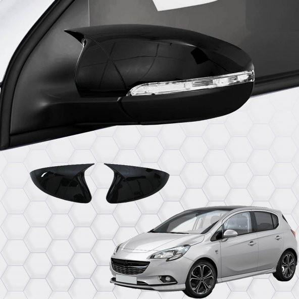 Opel Corsa E (2014-2019) - Ayna Kapağı (Yarasa) Piano Siyah Abs (Hb)