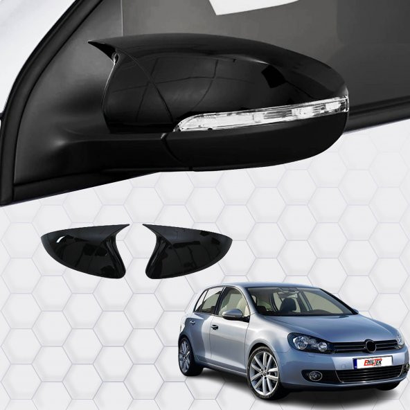 Volkswagen Golf 6 (2009-2013) - Ayna Kapağı (Yarasa) Piano Siyah Abs (Hb 5D)