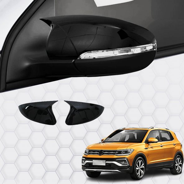 Volkswagen T-Cross (2019+) - Ayna Kapağı (Yarasa) Piano Siyah Abs (Suv) - 1