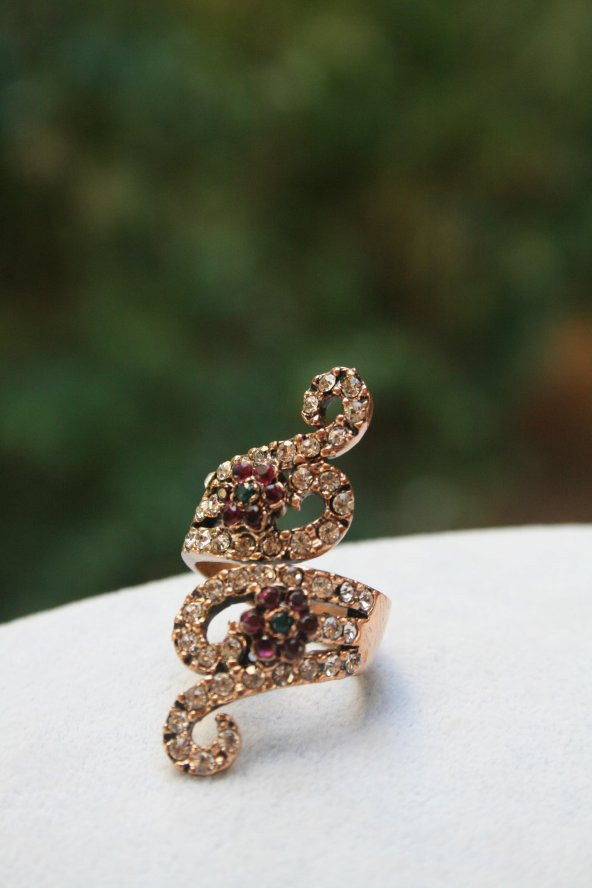 STONEAGE Bayan Yüzük Ayarlanabilir Sarmaşık Model Kaliteli Bronz - Resim 2