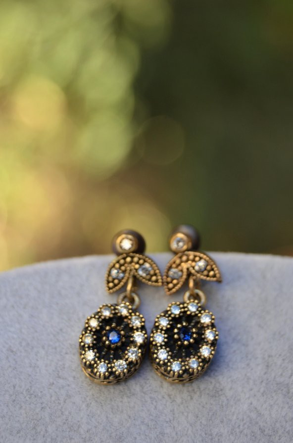 STONEAGE Safir ve Zirkon Taşlı Otantik Bayan Küpe ürün görseli