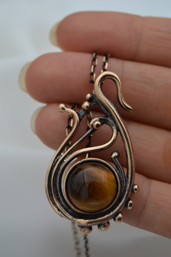 STONEAGE KAPLANGÖZÜ TAŞLI ÖZEL TASARIM KOLYE - Resim 3