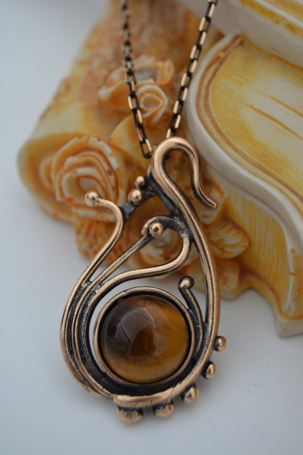 STONEAGE KAPLANGÖZÜ TAŞLI ÖZEL TASARIM KOLYE - Resim 5