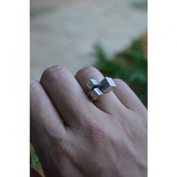 STONEAGE Bayan Antik Gümüş Bohem Ayarlanabilir Yüzük - Resim 2