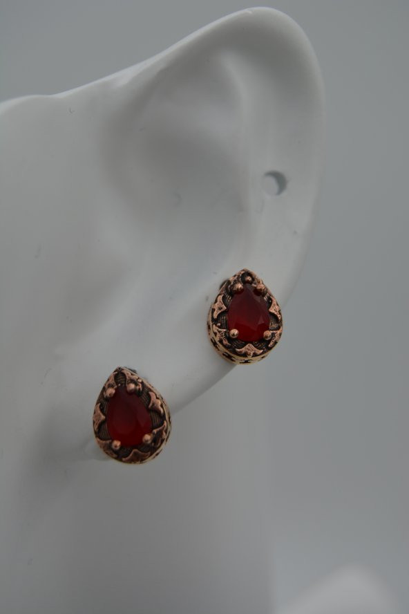 STONEAGE Bayan Küpe Yakut Taşlı Damla - 4