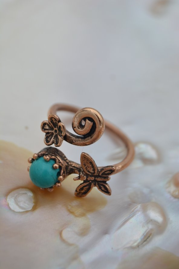 STONEAGE ÖZEL TARASIM TURKUAZ YÜZÜK - Resim 3