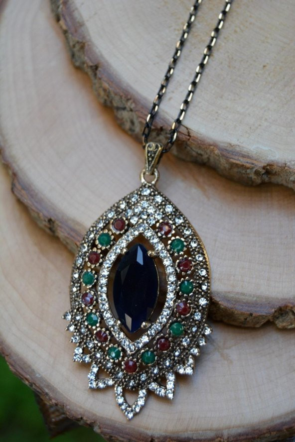 STONEAGE JEWELLERY Safir Taşlı Otantik Kolye