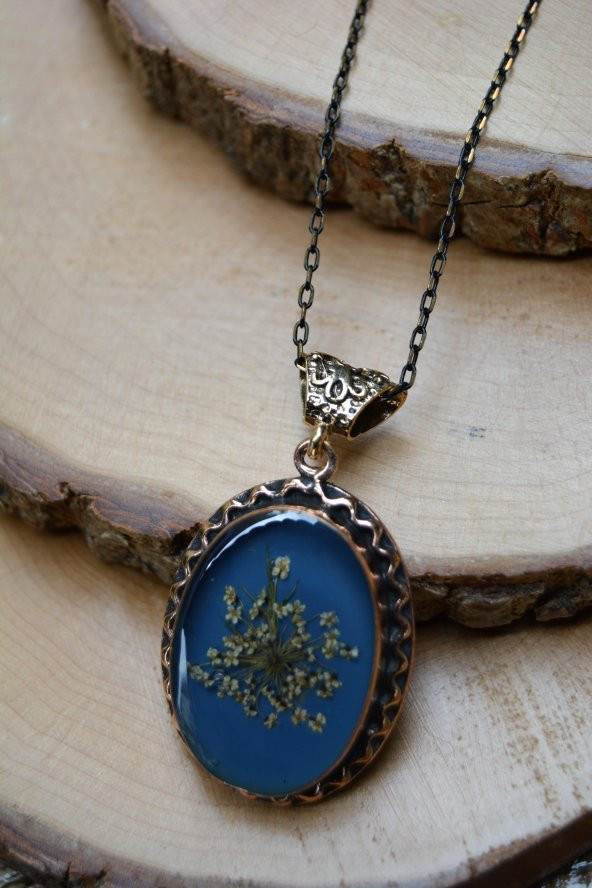 STONEAGE JEWELLERY Gerçek Çiçeklerden Yapılmış Tasarım Bayan Kolye ürün görseli