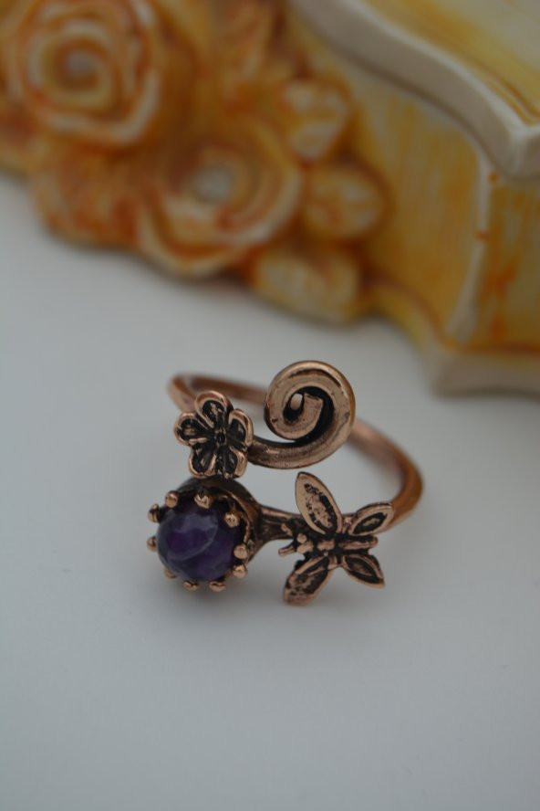 STONEAGE ÖZEL TARASIM AMETİST YÜZÜK - Resim 3