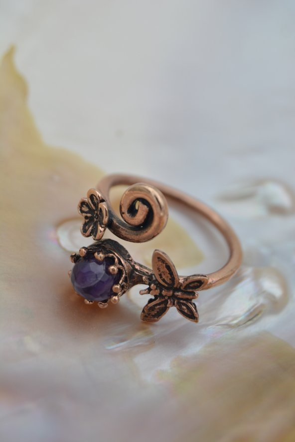 STONEAGE ÖZEL TARASIM AMETİST YÜZÜK - Resim 5