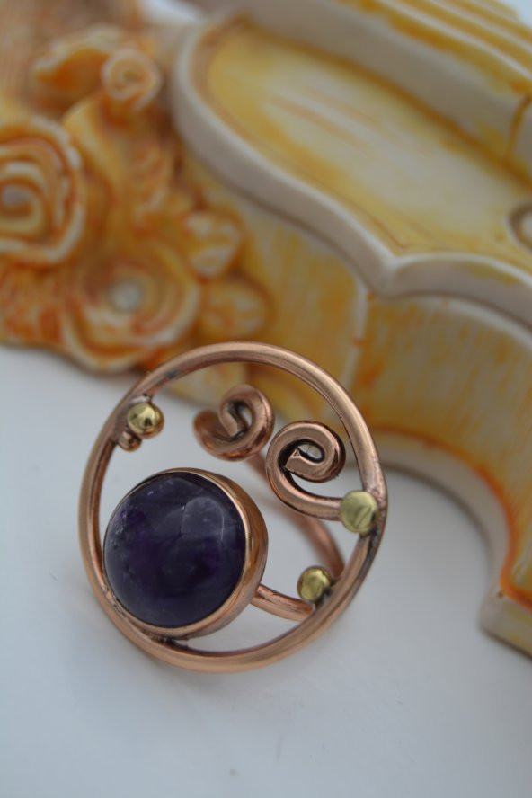 STONEAGE AMETİST DOĞALTAŞLI EL SIVAMASI YÜZÜK ürün görseli