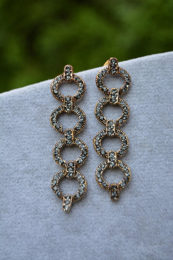 STONEAGE Zarif Kadın Küpe Zirkon Taşlı Kaliteli Bronz ve Mücevher İşlçiliği Yerli Üretim ürün görseli