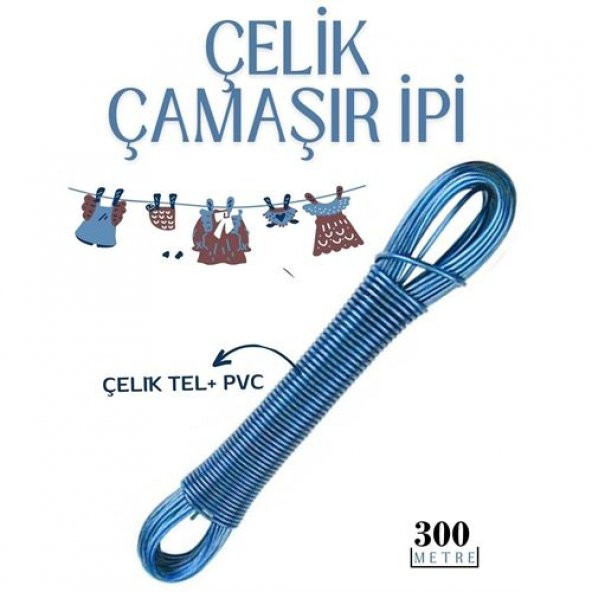 Transformacion 30 ADET 300 mt Çelik Çamaşır İpi