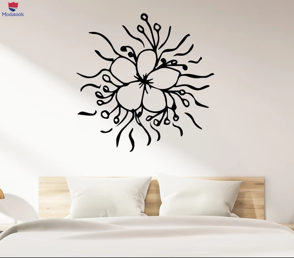 Duvar Sticker Çiçek Bitki Deseni Güzel Dekor Oturma Odası, Yatak Odası Sticker ürün görseli