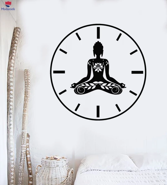 Oturma Odası, Yatak Odası Duvar Sticker Yoga Zaman Lotus Meditasyon Poz Zen Çiçekler Çıkartmalar