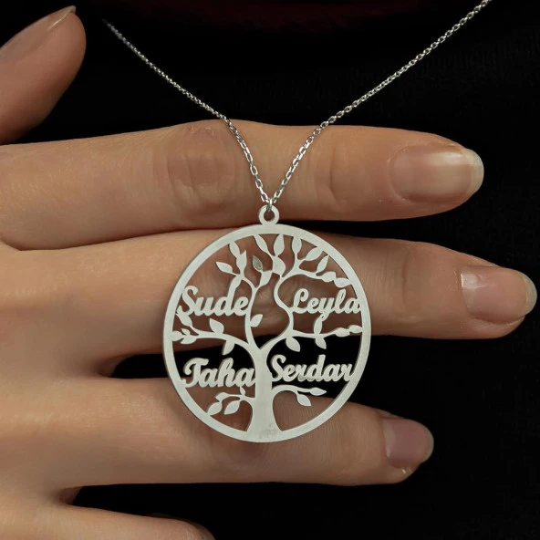 Hayat Ağacı İsimli 925 Gümüş Kadın Kolye - 2