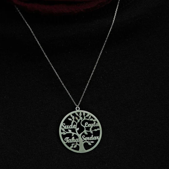 Hayat Ağacı İsimli 925 Gümüş Kadın Kolye - 3