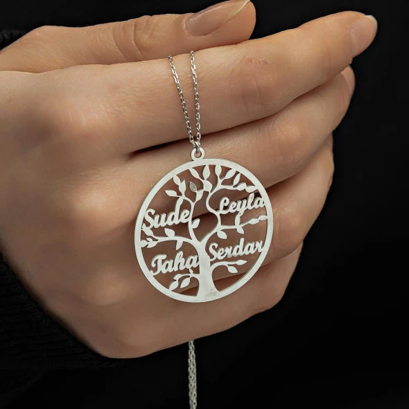 Hayat Ağacı İsimli 925 Gümüş Kadın Kolye - 6