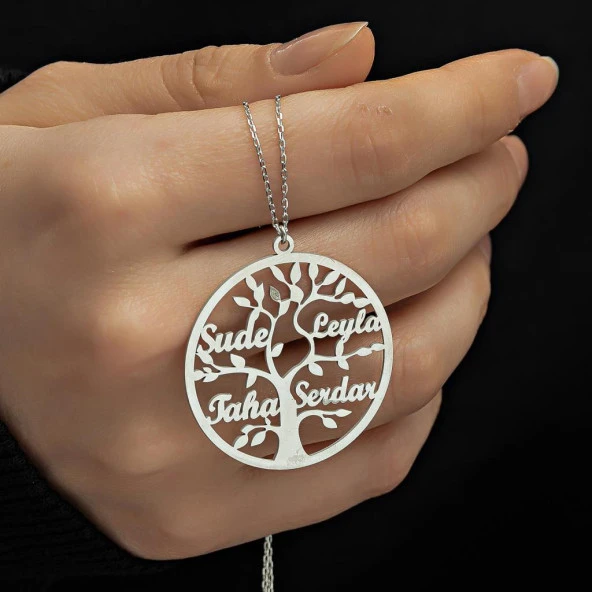 Hayat Ağacı İsimli 925 Gümüş Kadın Kolye - 7