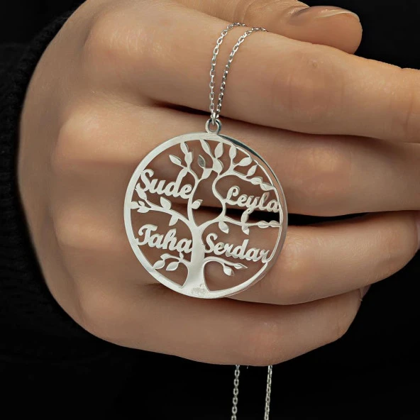 Hayat Ağacı İsimli 925 Gümüş Kadın Kolye - 8