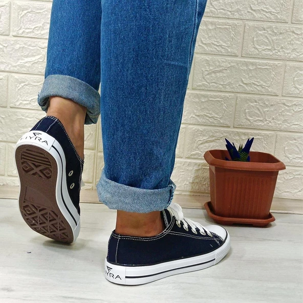 Fiyra 554 Lacivert Kısa Unisex Sneaker Keten Spor Ayakkabı - 6