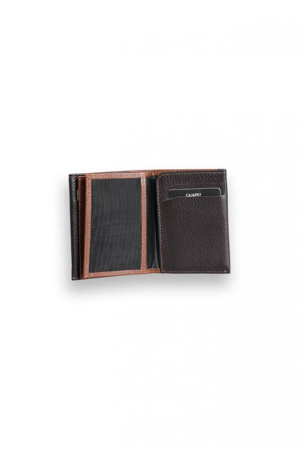 Guard Taba - Kahverengi Çift Renk Bölmeli Hakiki Deri Kartlık Erkek / Kadın P1309 - 4