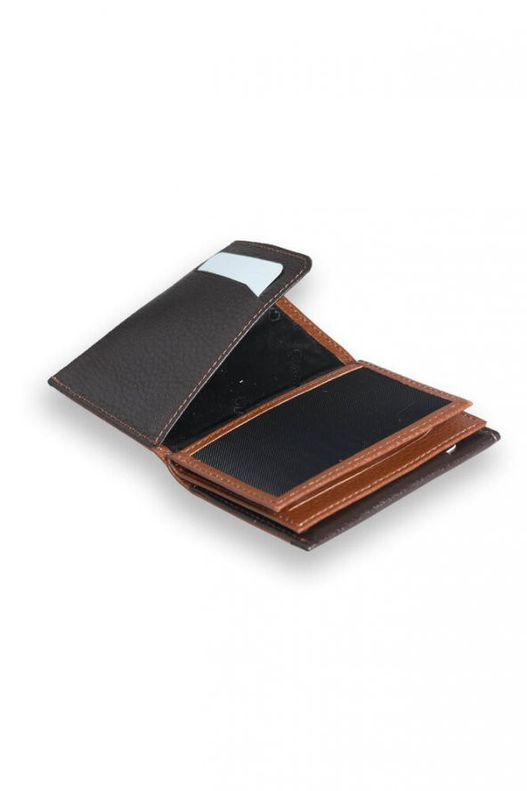 Guard Taba - Kahverengi Çift Renk Bölmeli Hakiki Deri Kartlık Erkek / Kadın P1309 - 6