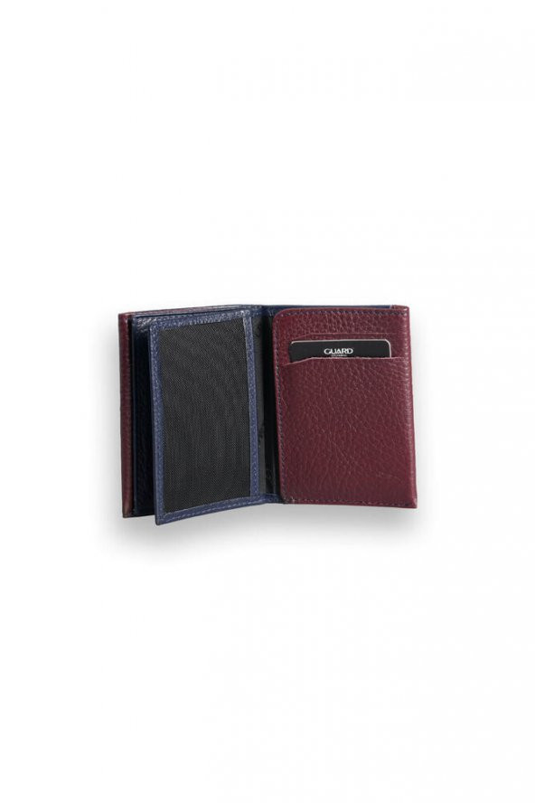 Guard Lacivert - Bordo Çift Renk Bölmeli Hakiki Deri Kartlık Erkek / Kadın P1309 - 5