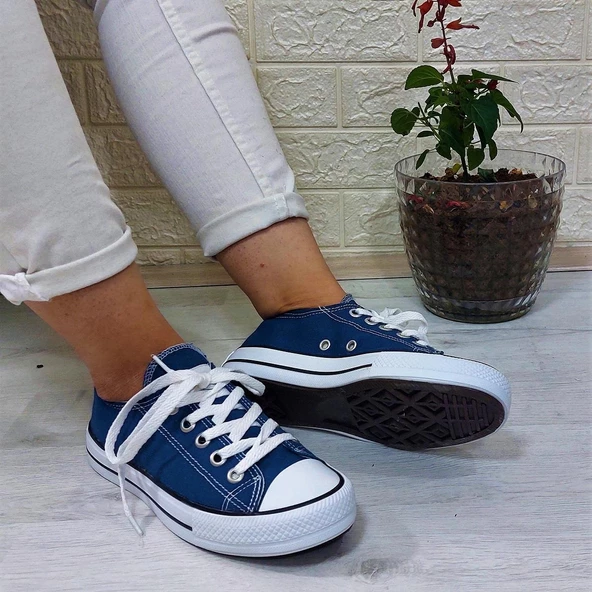 Fiyra 554 Kot Mavi Kısa Unisex Sneaker Keten Spor Ayakkabı - 3