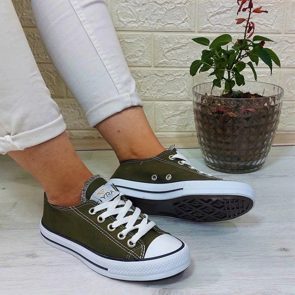 Fiyra 554 Haki Kısa Unisex Sneaker Keten Spor Ayakkabı - 3