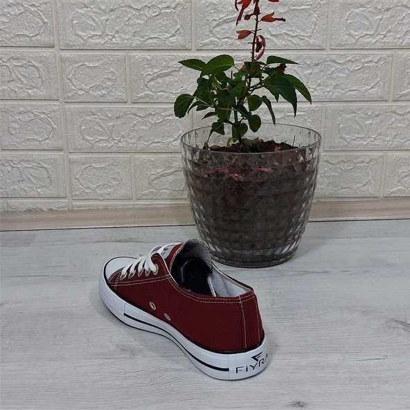 Fiyra 554 Bordo Kısa Unisex Sneaker Keten Spor Ayakkabı - 9