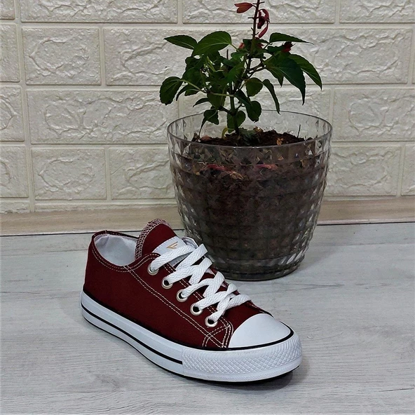 Fiyra 554 Bordo Kısa Unisex Sneaker Keten Spor Ayakkabı - 7
