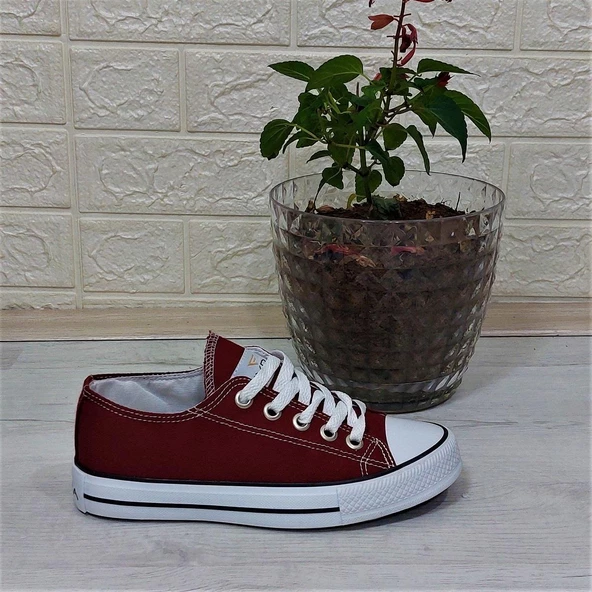 Fiyra 554 Bordo Kısa Unisex Sneaker Keten Spor Ayakkabı - 8