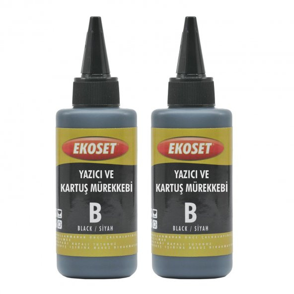 Ekoset Epson L382 L386 L486 Uyumlu Siyah Muadil Mürekkep 200ml