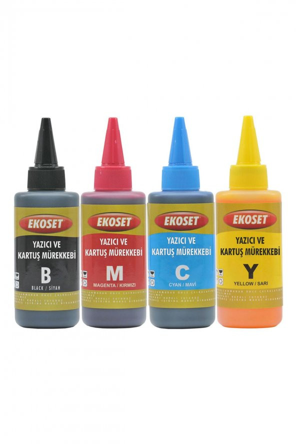 Ekoset Epson L200 L210 L220 L300 L310 L355 Muadil Mürekkep 4x100ml - Resim 2