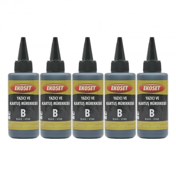 Ekoset hp ink Tank 415 uyumlu Siyah mürekkep 100ml 5li set ürün görseli