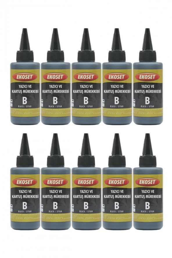Ekoset hp smarttank 500 515 uyumlu Siyah Mürekkep 100ml 10lu set - Resim 2