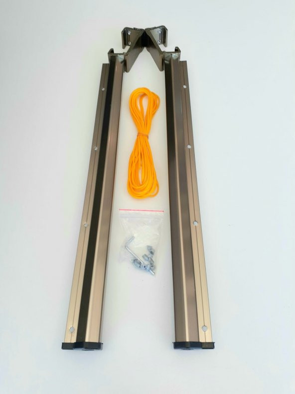 Balkon Çamaşır Kurutma Askısı Alüminyum Küpeşte Askılığı Kurutmalık Bronz Kare 60*25 KROM - 2