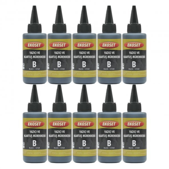 Ekoset Epson 103 L3151 L3156 Siyah Muadil Mürekkep 100ml 10lu set ürün görseli