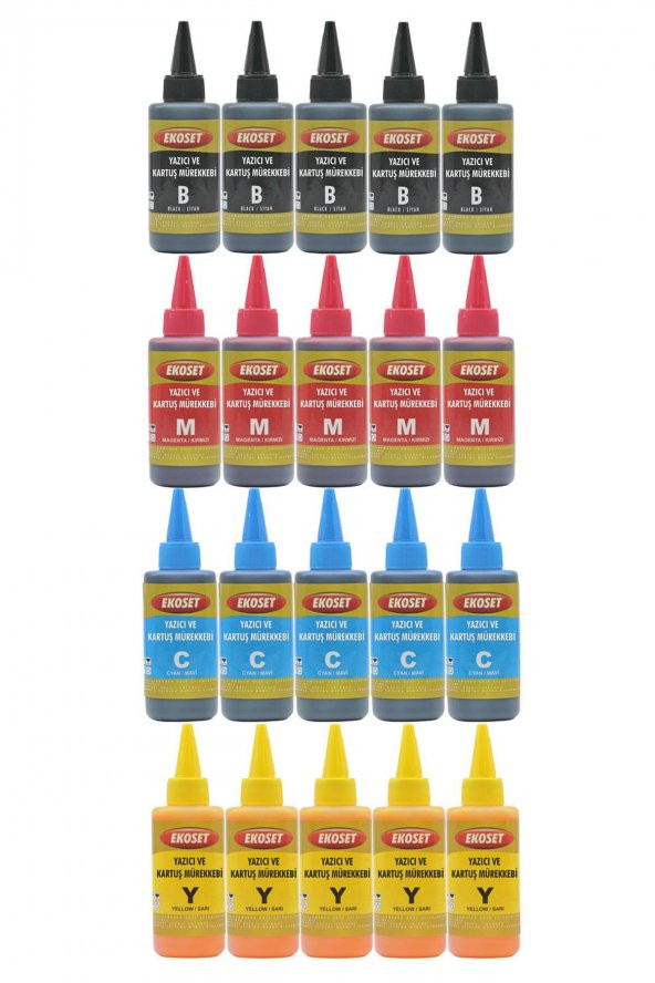 Ekoset Epson Tanklı yazıcılar için Muadil Mürekkep 4 Renk 4x500ml - Resim 2