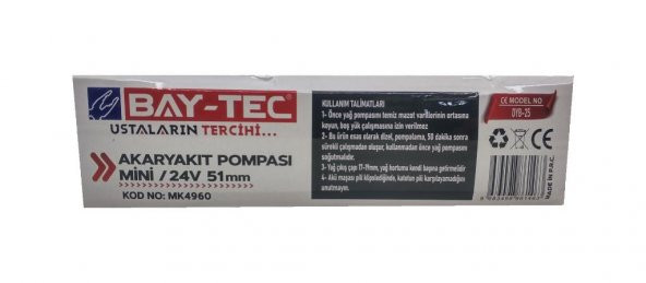 BAY-TEC AKARYAKIT DALGIÇ POMPASI MİNİ / 24V 51 mm - 4