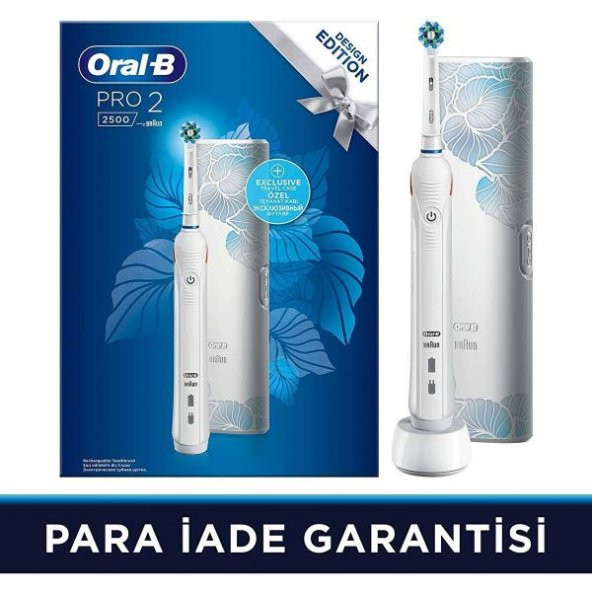 Oral-B Pro 2 2500 Cross Action Flora Blue Şarjlı Diş Fırçası