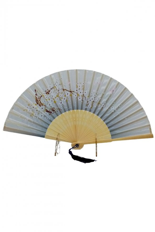 Japon Bambu Kumaş Yelpaze Çanta Boy Stant Hediyeli No.132 - 5